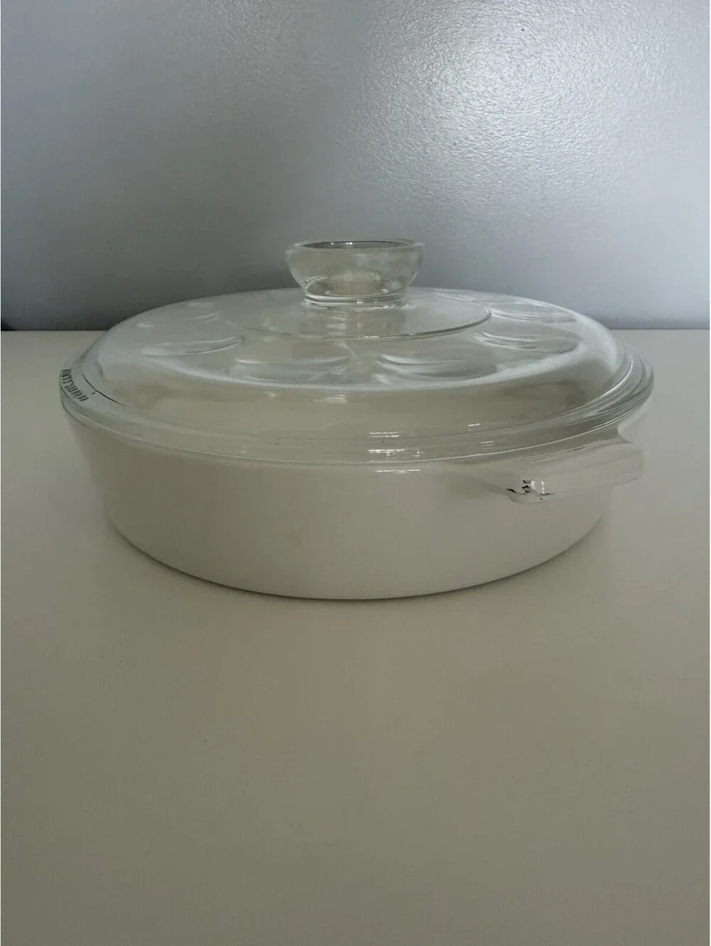 Vintage Corning Ware Casserole Dish Skillet B-8 1/2-B w/ Lid 13 French White GUC